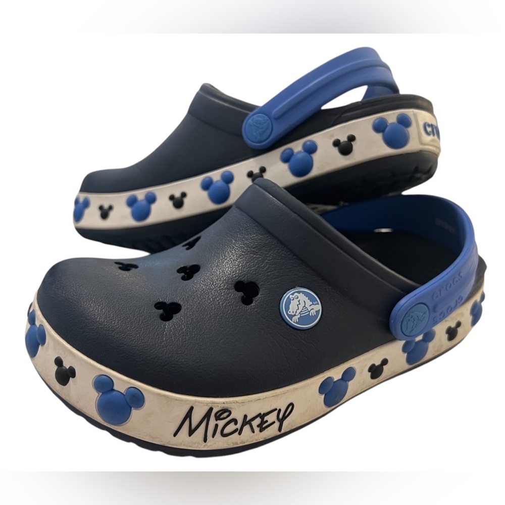Crocs Kids J1 Disney Mickey IV Crocband Clog 202690 Rare Navy Blue Shoes Youth